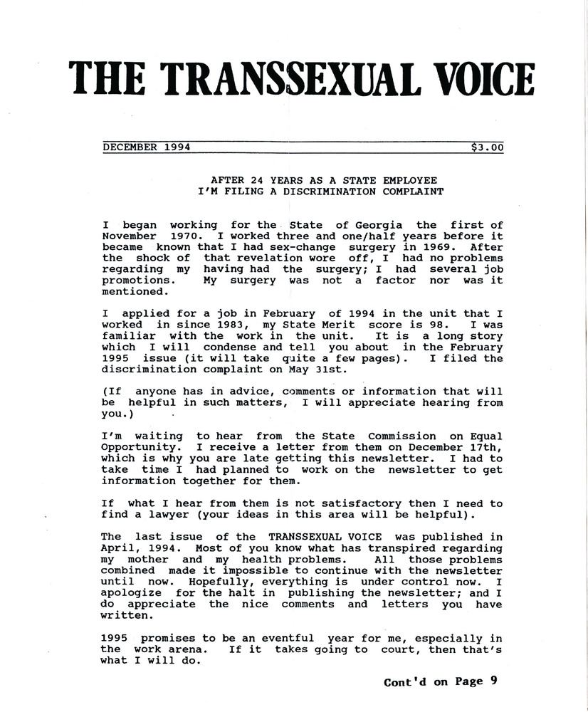 Download the full-sized PDF of The Transsexual Voice (December 1994)