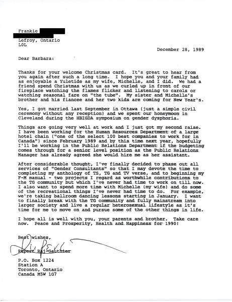 Download the full-sized image of Letter from Rupert Raj to Barbara (December 28, 1989)