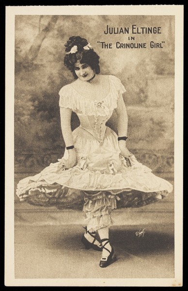 Download the full-sized image of Julian Eltinge in drag wearing crinoline. Process print, ca. 1916.