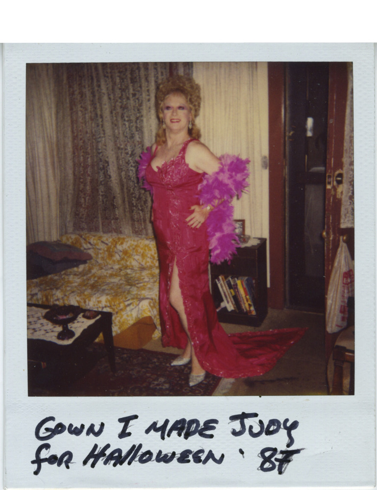 Download the full-sized image of Photo of Judy in Pink Dress and Boa