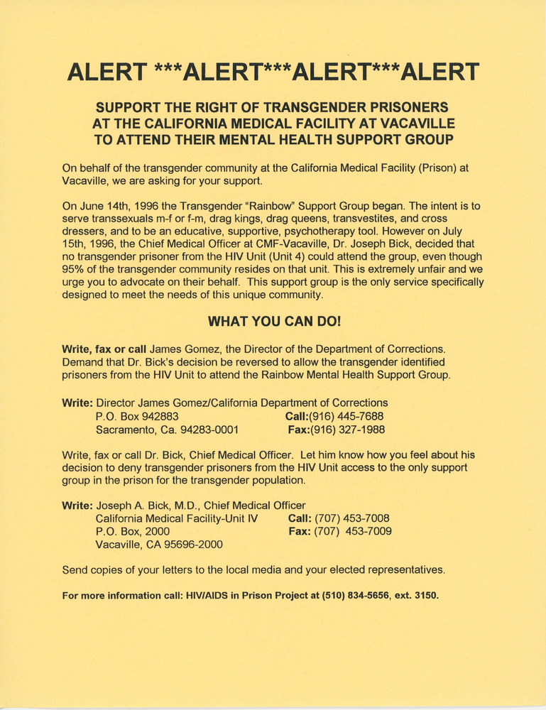Download the full-sized PDF of Flyer on Anti-Transgender Community Discrimination in Prison