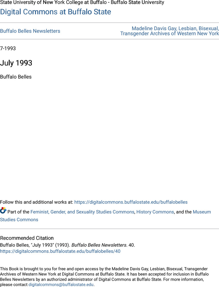 Download the full-sized PDF of Buffalo Belles Vol. 2 No. 7 (July, 1993)