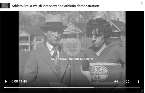 Download the full-sized image of Athlete Stella Walsh interview and athletic demonstration