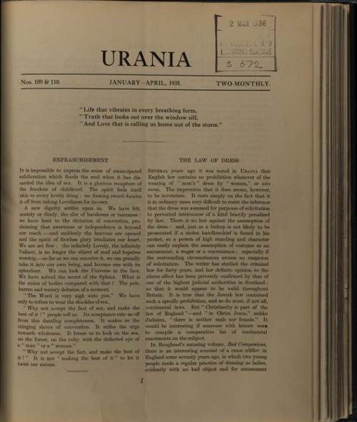 Download the full-sized image of Urania, Nos. 109-114 (1935)