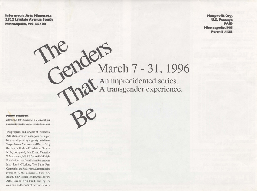 Download the full-sized PDF of The Genders That Be mailer