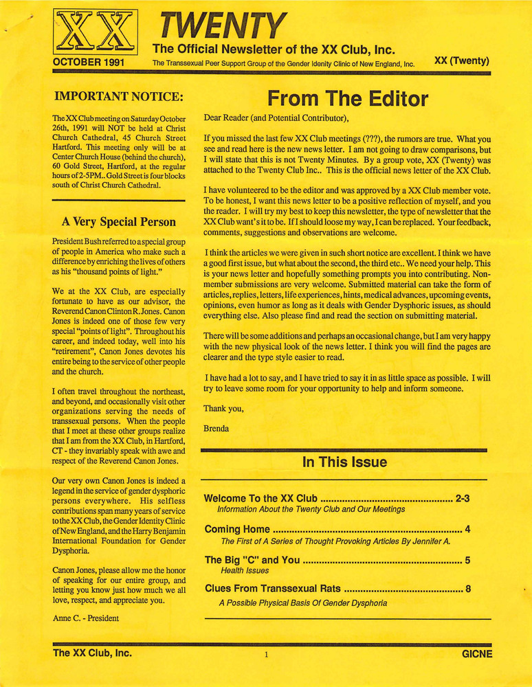 Download the full-sized PDF of Twenty (October, 1991)