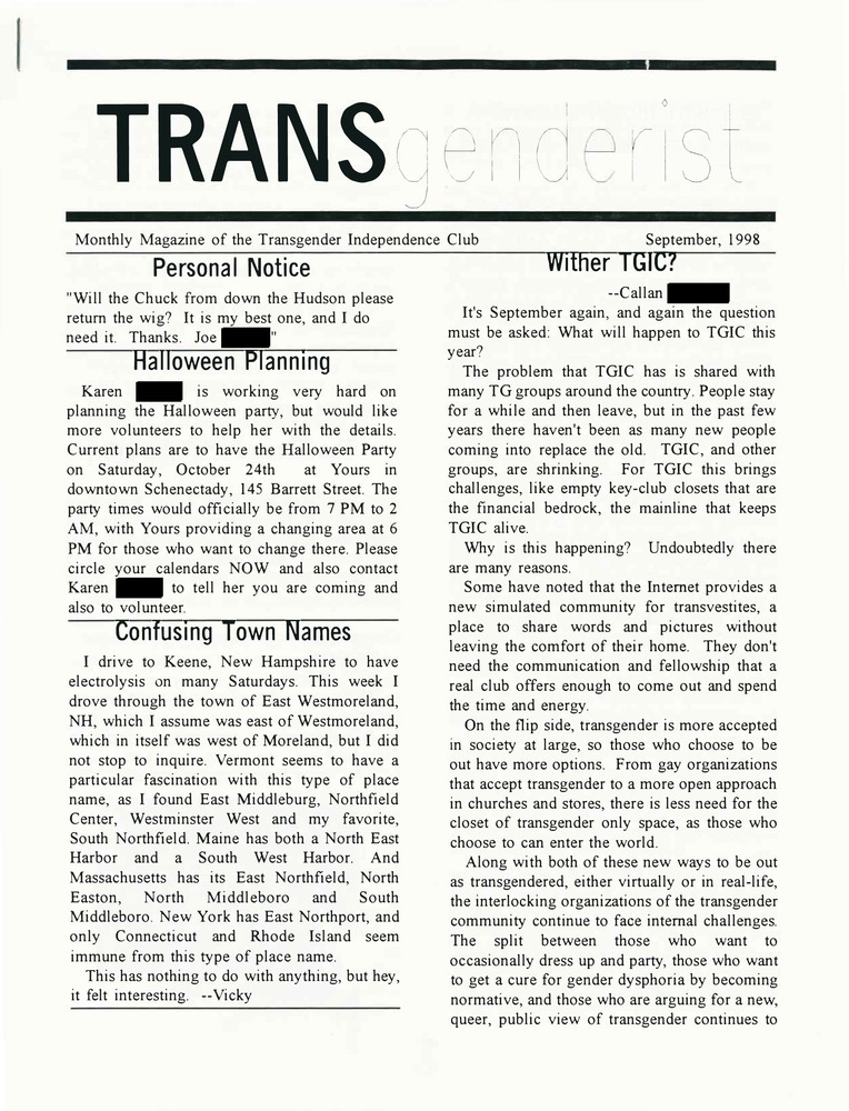 Download the full-sized PDF of The Transgenderist (September, 1998)