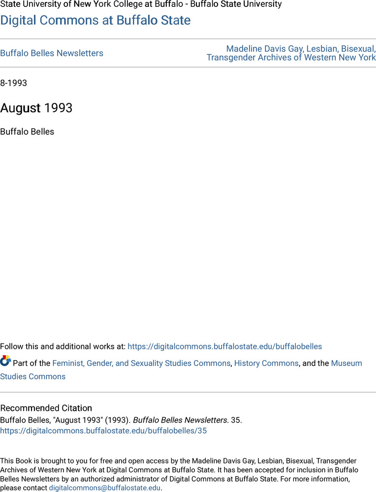 Download the full-sized PDF of Buffalo Belles Vol. 2 No. 8 (August, 1993)