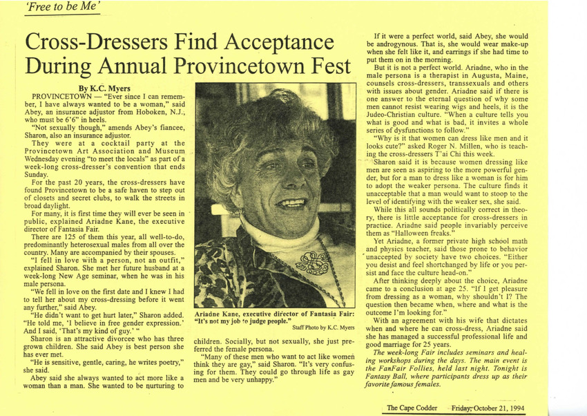 Download the full-sized PDF of Cross-Dressers Find Acceptance During Annual Provincetown Fest 