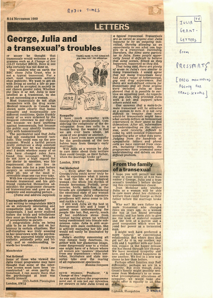 Download the full-sized PDF of George, Julia and a Transexual's Troubles