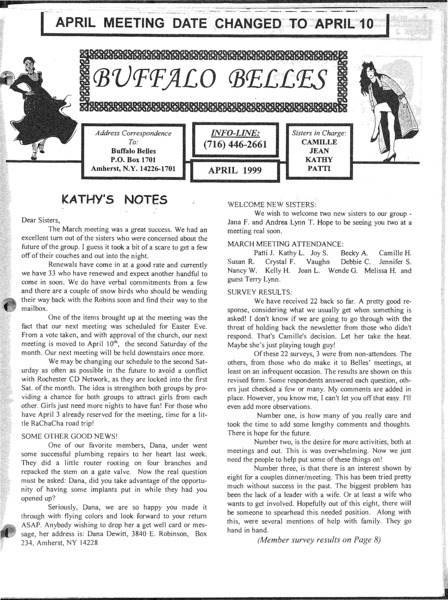 Download the full-sized image of Buffalo Belles Vol. 8 No. 4 (April, 1999)