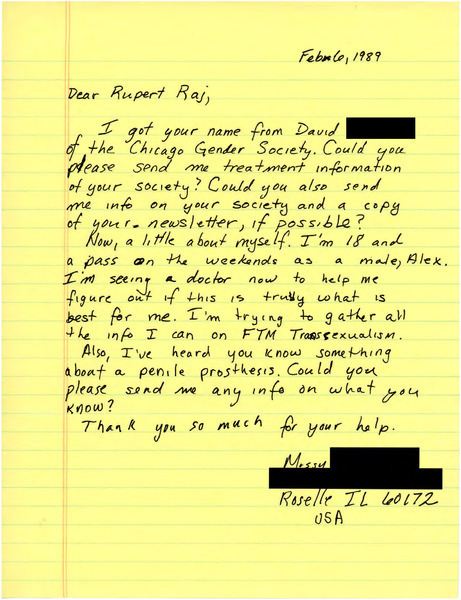 Download the full-sized image of Letter from Alex to Rupert Raj (February 6, 1989)