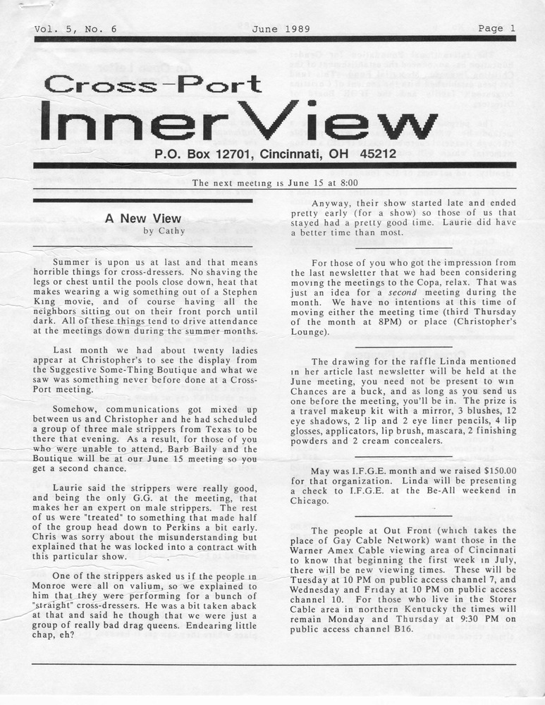 Download the full-sized PDF of Cross-Port InnerView, Vol. 5 No. 6 (June, 1989)