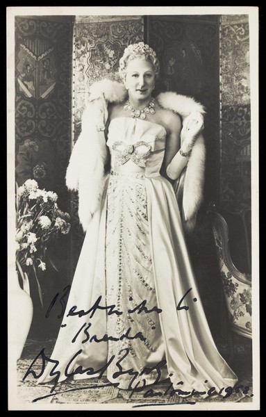Download the full-sized image of Douglas Byng in drag during a pantomime. Photograph, 1952.