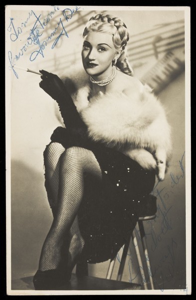 Download the full-sized image of 'Vic' (or Vi?) in drag. Photographic postcard, 194-.