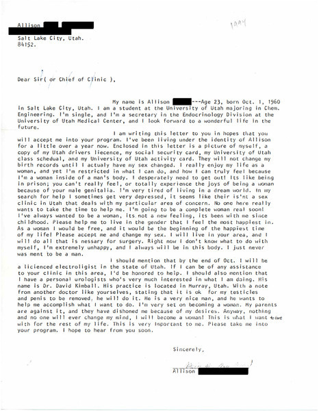 Download the full-sized image of Letter from Allison Calder (1994)