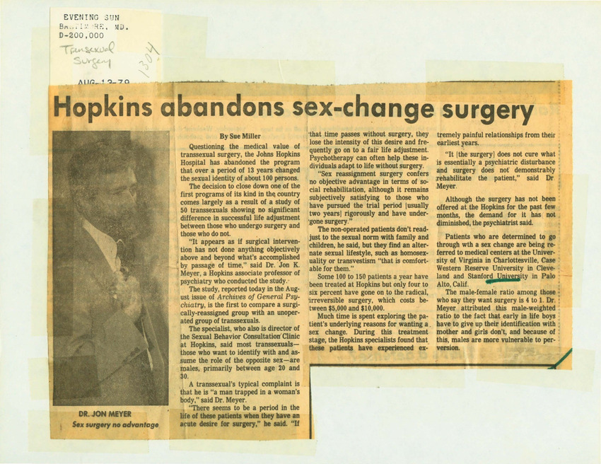 Download the full-sized PDF of Hopkins Abandons Sex-Change Surgery
