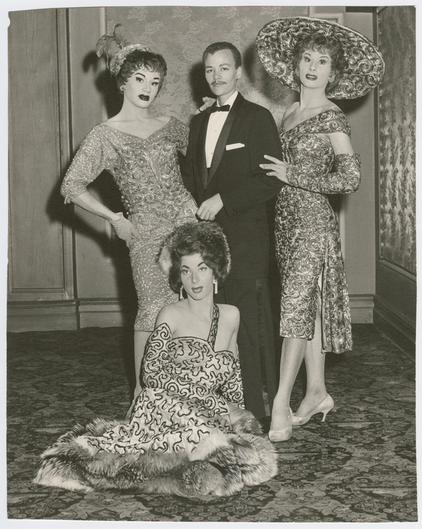 Download the full-sized image of A Photograph of Stormé DeLarverie Surrounded by Three Female Impersonators
