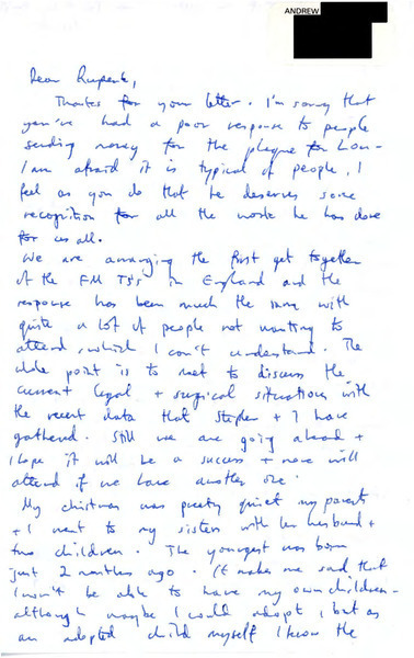 Download the full-sized image of Letter from Andrew to Rupert Raj (January 6, 1990)