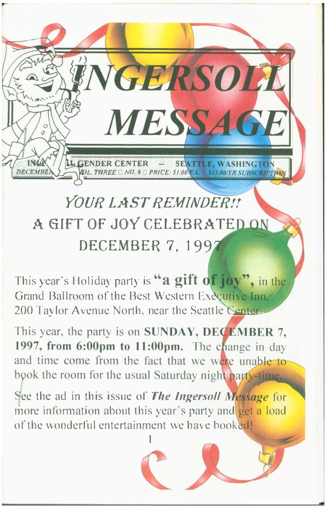 Download the full-sized PDF of The Ingersoll Message, Vol. 3 No. 9 (December, 1997)