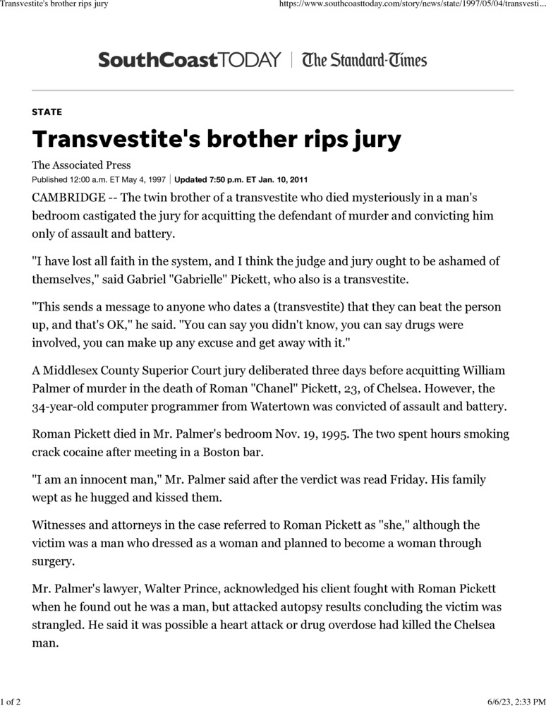 Download the full-sized PDF of Transvestite's Brother Rips Jury