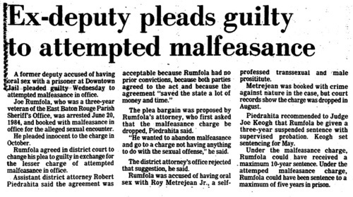 Download the full-sized image of Ex-Deputiy Pleads Guilty to Attempted Malfeasance