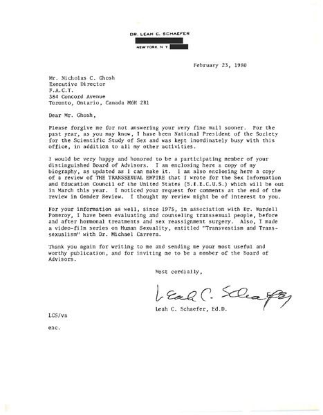 Download the full-sized image of Letter from Leah Schaefer to Rupert Raj (February 23, 1980)