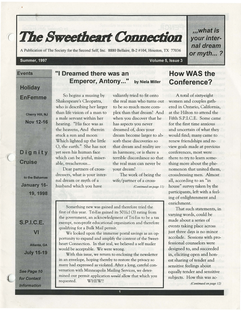 Download the full-sized PDF of The Sweetheart Connection Vol. 5 No. 3 (Summer 1997)