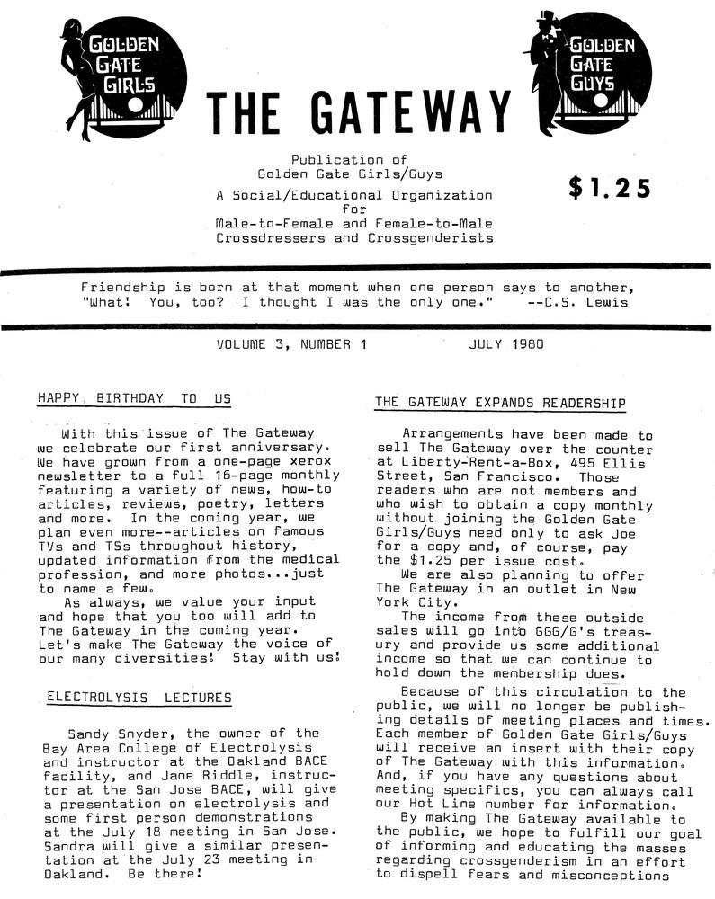 Download the full-sized PDF of The Gateway Vol. 3 No. 1 (July, 1980)