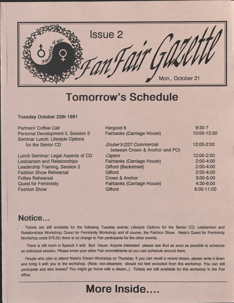 Download the full-sized PDF of Fan Fair Gazette, Issue 2 (October 21, 1991)