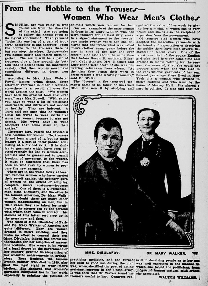 Download the full-sized PDF of From the Hobble to the Trousers - Women Who Wear Mens Clothes (The Evening Times 1910-12-07)