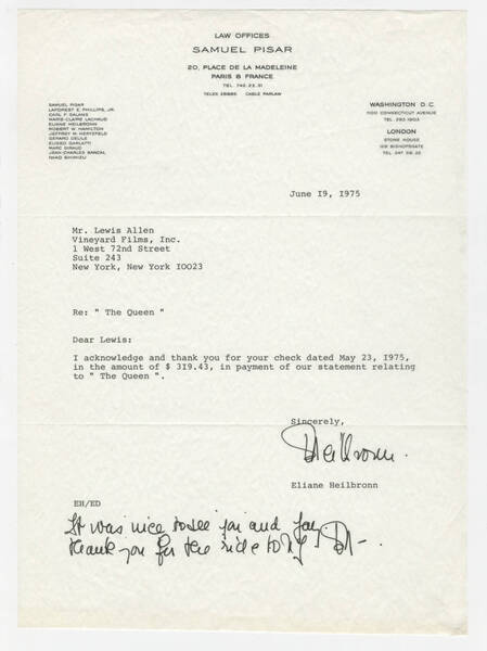Download the full-sized image of 'France' correspondence for The Queen