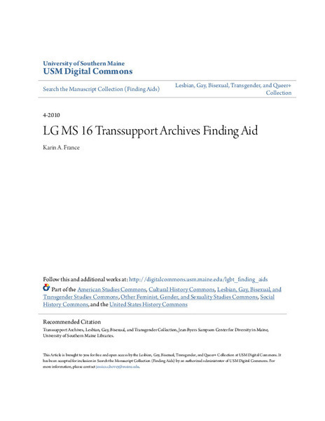 Download the full-sized image of LG MS 16 Transsupport Archives Finding Aid