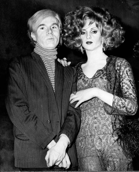Download the full-sized image of Candy Darling and Andy Warhol at movie premiere (2)
