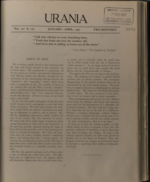 Download the full-sized image of Urania, Nos. 121-126 (1937)