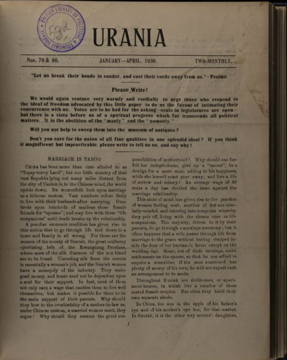 Download the full-sized image of Urania, Nos. 79-84 (1930)