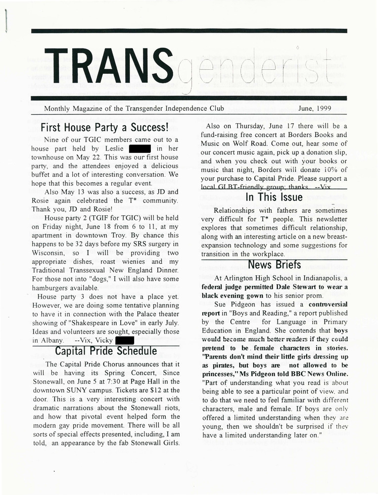 Download the full-sized PDF of The Transgenderist (June, 1999)