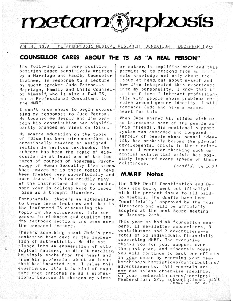 Download the full-sized PDF of Metamorphosis Vol. 3, No. 6 (December 1984)