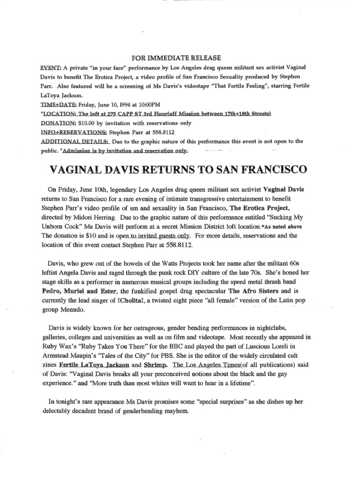 Download the full-sized PDF of Vaginal Creme Davis Press Release