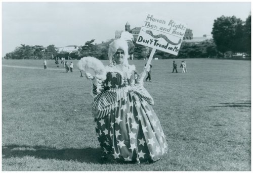 Download the full-sized image of Unidentified Person as Miss Liberty at the 1979 March on Washington