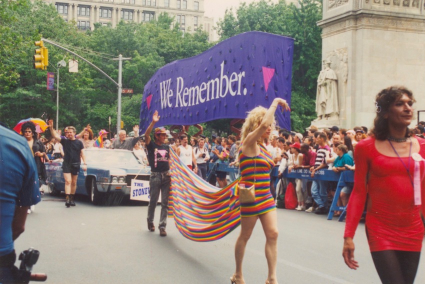 Download the full-sized image of A Photograph of Sylvia Rivera and Queen Alison at the 1995 NYC Pride Parade