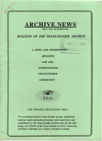 Download the full-sized PDF of Archive News Vol. 3 No. 1 (October, 1992)
