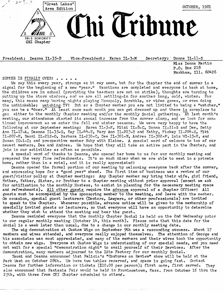 Download the full-sized PDF of Chi Tribune (October, 1981)
