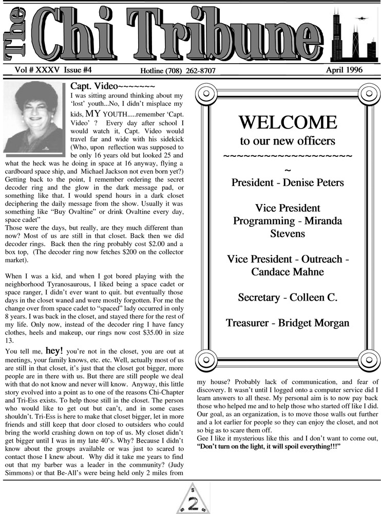 Download the full-sized PDF of The Chi Tribune Vol. 35 Iss. 04 (April, 1996)