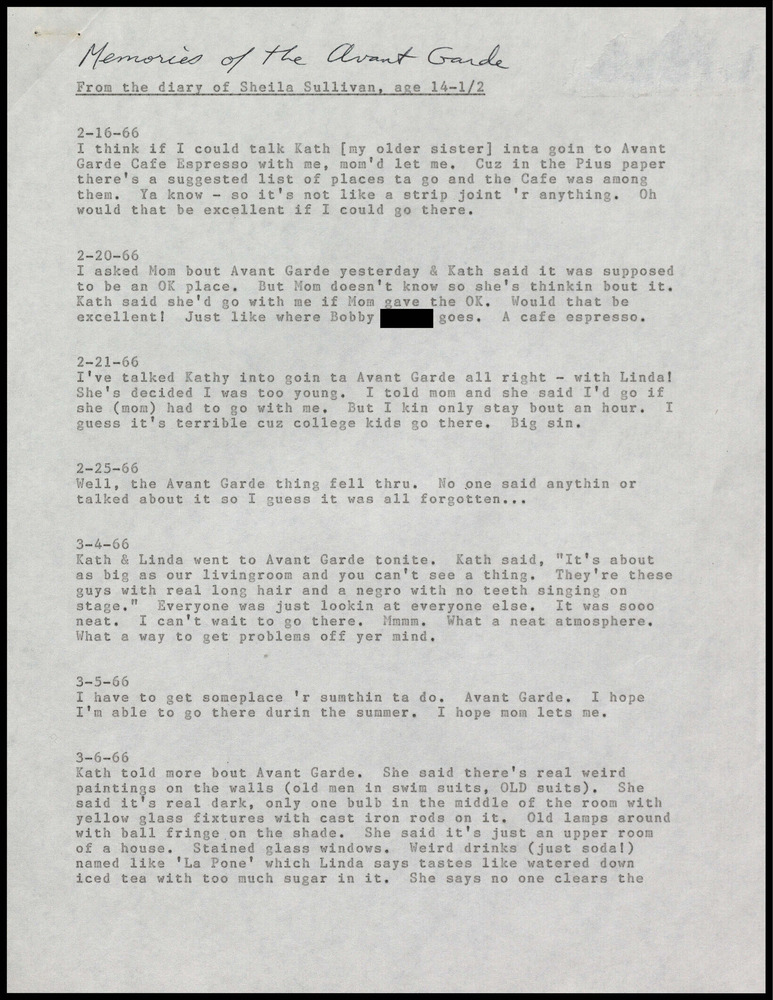 Download the full-sized PDF of Lou Sullivan's "Memories of the Avant Garde"