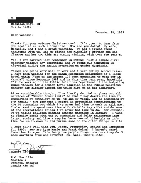 Download the full-sized PDF of Letter from Rupert Raj to Vanessa Meriwether (December 28, 1989)