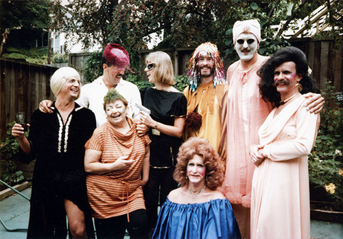 Download the full-sized image of Halloween in Ron's Backyard with Friends Dressed Up in Costumes