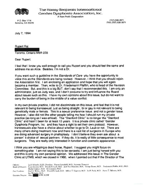 Download the full-sized image of Letter from Alice Webb to Rupert Raj (July 7, 1994)