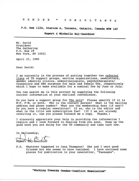 Download the full-sized image of Letter from Rupert Raj to David (April 25, 1990)