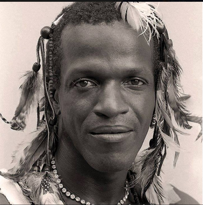 Download the full-sized image of A Headshot of Marsha P. Johnson with Feathers in Her Hair